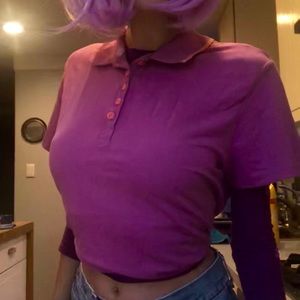 Orange & purple oversized collared shirt